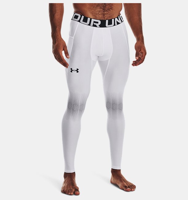 Erkek HeatGear® ArmourBaskılı Tayt Beyaz