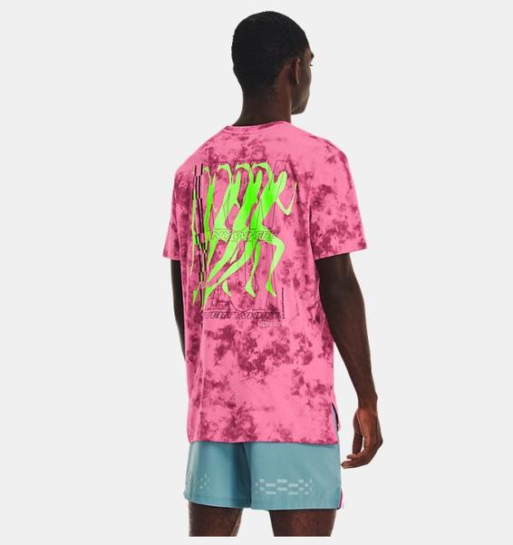 Pembe Erkek UA Koşu Anywhere Kısa Kollu Tişört