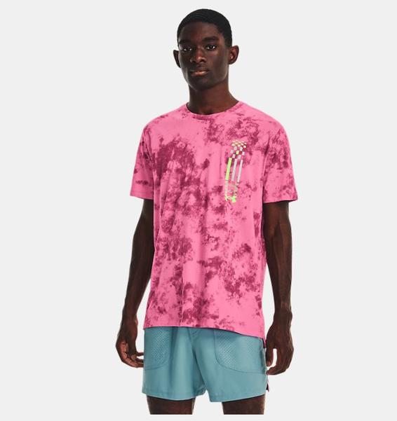 Pembe Erkek UA Koşu Anywhere Kısa Kollu Tişört