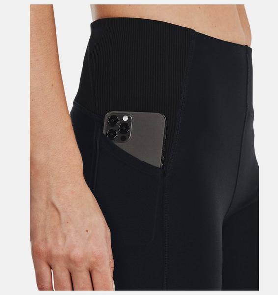 Siyah Kadın HeatGear® No-Slip Waistband Bilekte Tayt