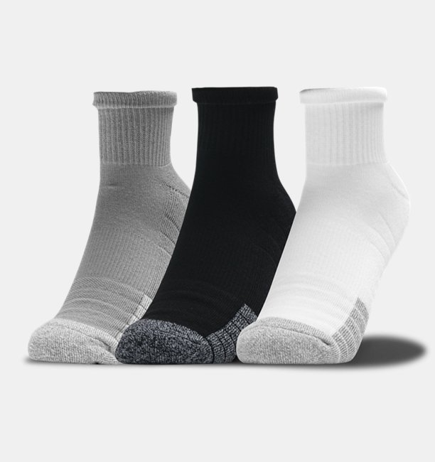 Unisex HeatGear® Quarter 3’lü Paket Çorap Gri