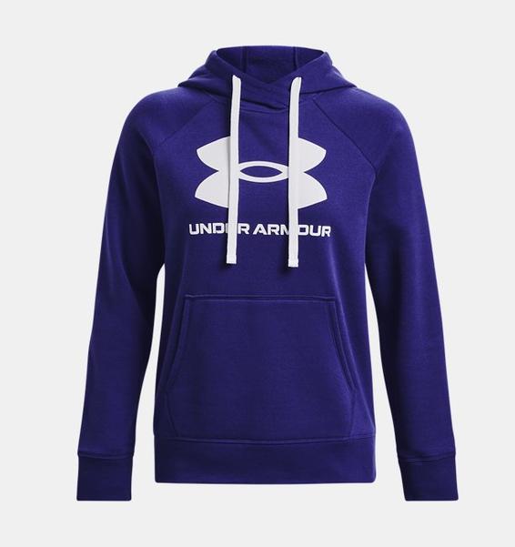 Mavi Kadın UA Rival Fleece Logo Kapüşonlu Üst