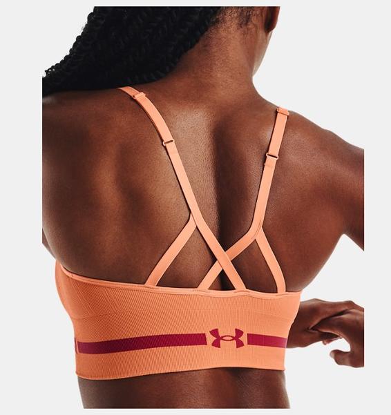 Turuncu Kadın UA Dikişsiz Low Long Spor Sütyeni