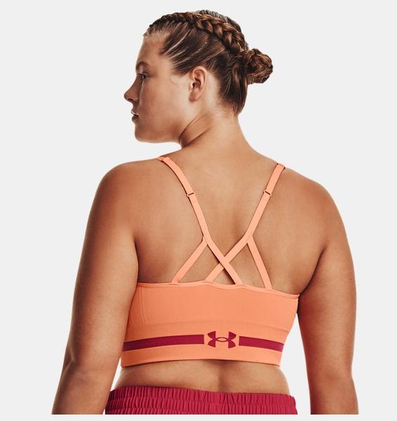 Turuncu Kadın UA Dikişsiz Low Long Spor Sütyeni