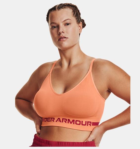 Turuncu Kadın UA Dikişsiz Low Long Spor Sütyeni