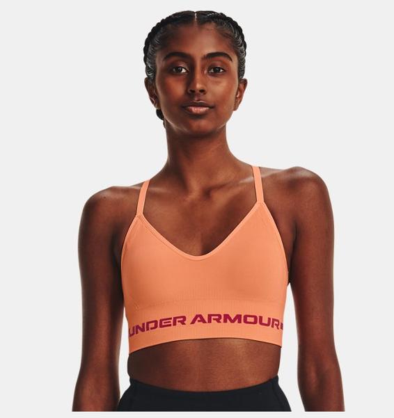 Turuncu Kadın UA Dikişsiz Low Long Spor Sütyeni