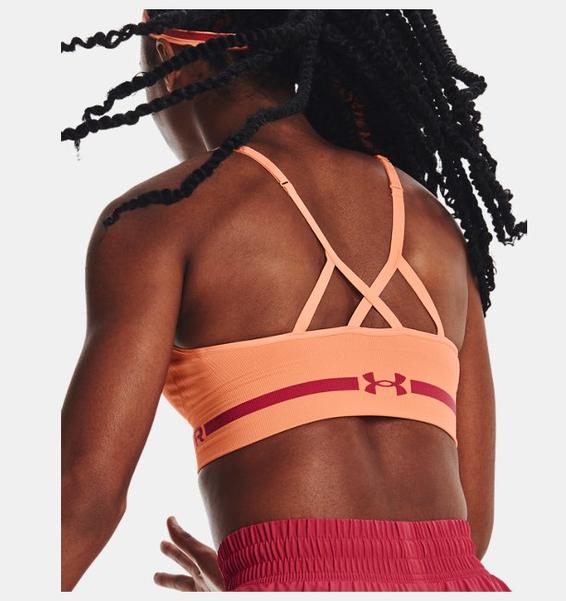 Turuncu Kadın UA Dikişsiz Low Long Spor Sütyeni