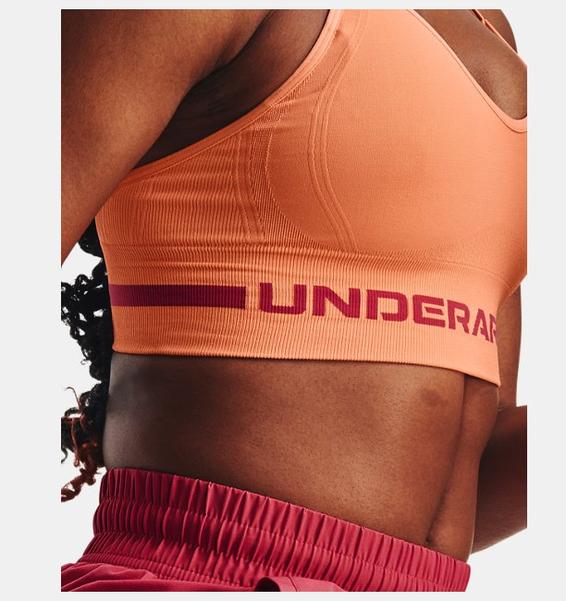 Turuncu Kadın UA Dikişsiz Low Long Spor Sütyeni