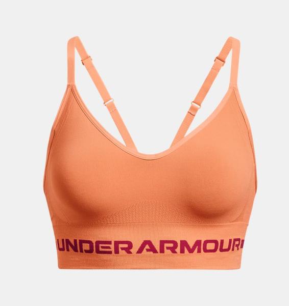 Turuncu Kadın UA Dikişsiz Low Long Spor Sütyeni