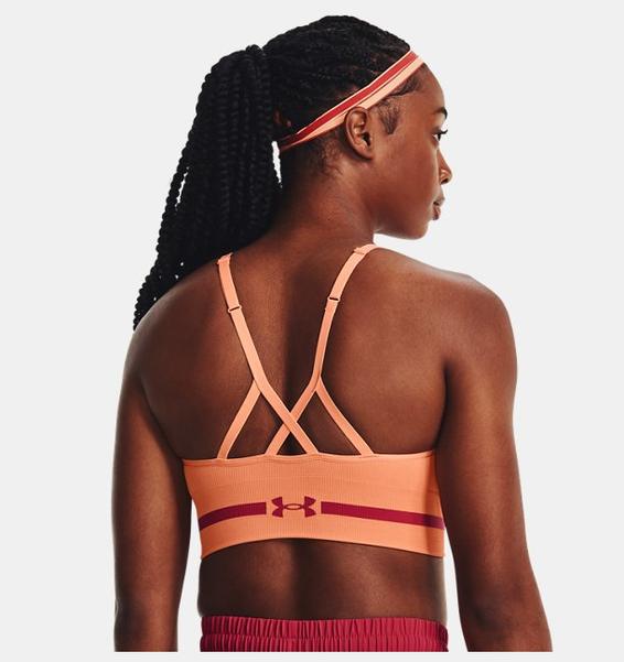 Turuncu Kadın UA Dikişsiz Low Long Spor Sütyeni