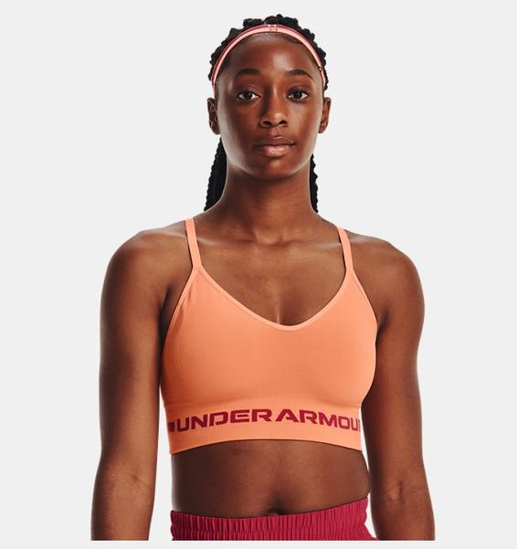 Turuncu Kadın UA Dikişsiz Low Long Spor Sütyeni