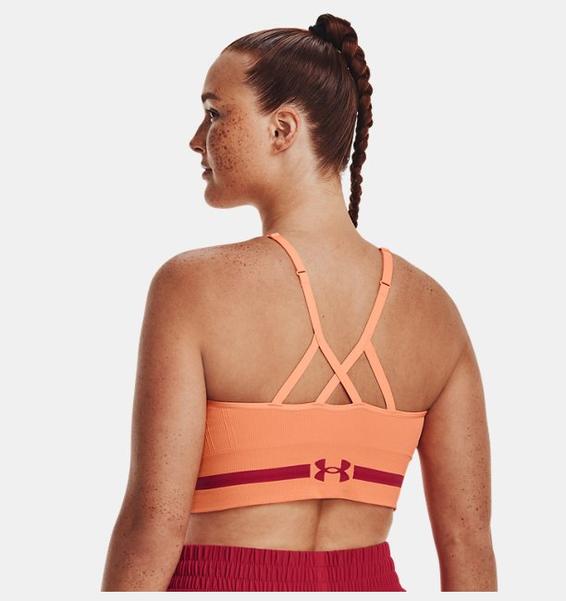 Turuncu Kadın UA Dikişsiz Low Long Spor Sütyeni