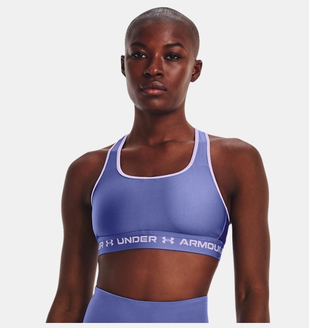 Kadın Armour® Mid Çapraz Sırtlı Spor Sütyeni Mavi