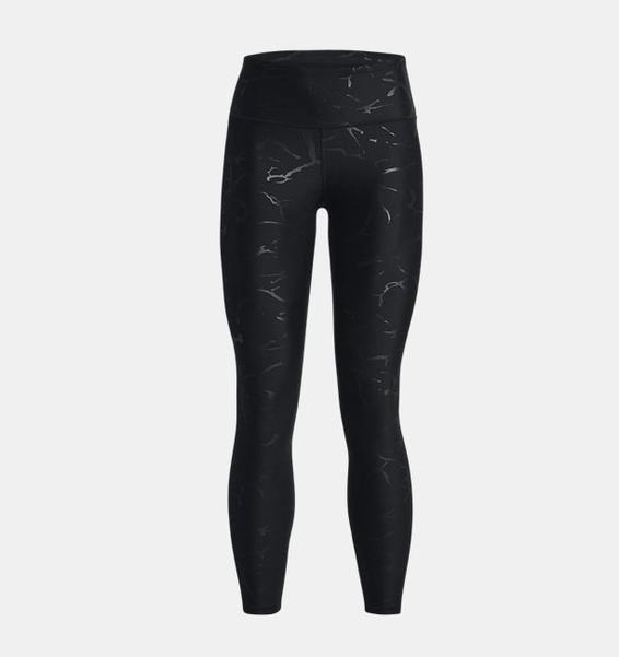 Siyah Kadın HeatGear® No-Slip Waistband Baskılı Tayt