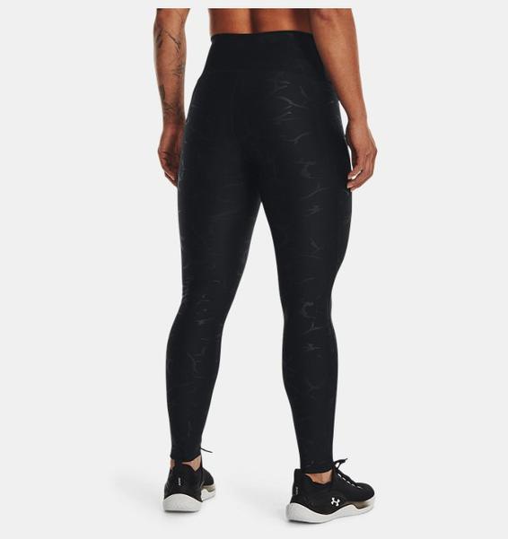 Siyah Kadın HeatGear® No-Slip Waistband Baskılı Tayt
