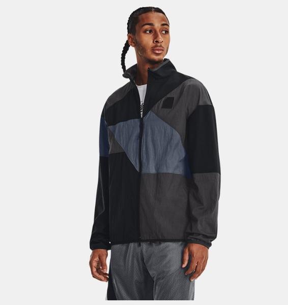 Siyah Erkek Curry Full-Zip Dokuma Mont