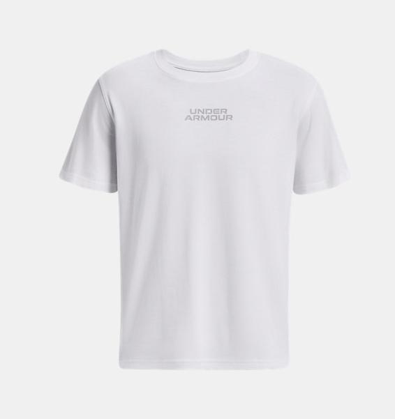 Beyaz Unisex UA Outline Heavyweight Kısa Kollu