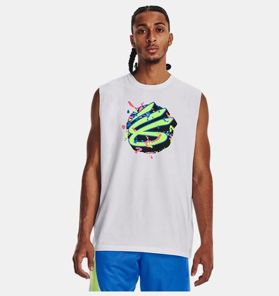 Beyaz Erkek Curry Sleeveless Tişört