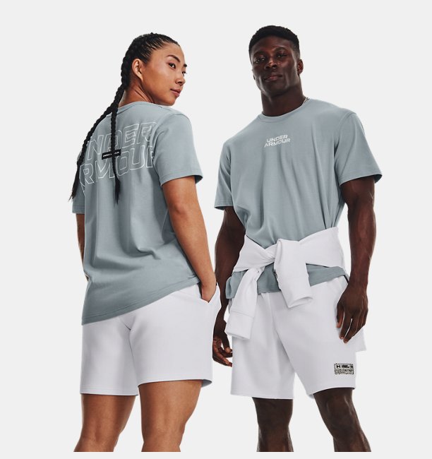 Unisex UA Outline Heavyweight Kısa Kollu Mavi