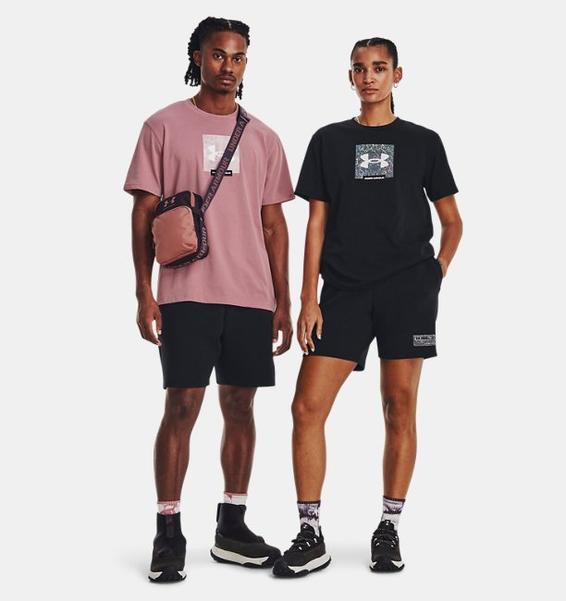 Pembe Unisex UA Boxed Heavyweight Kısa Kollu