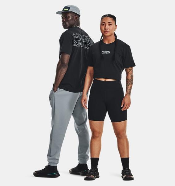 Siyah Unisex UA Outline Heavyweight Kısa Kollu