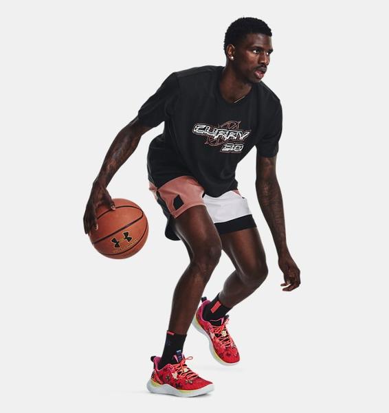 Siyah Erkek Curry 30 Heavyweight Kısa Kollu