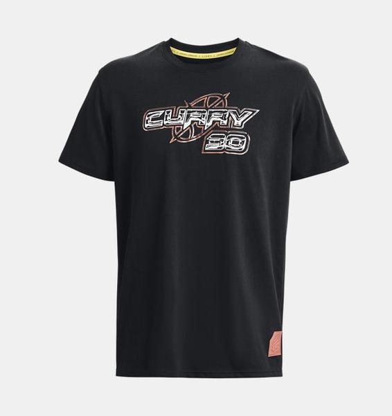 Siyah Erkek Curry 30 Heavyweight Kısa Kollu