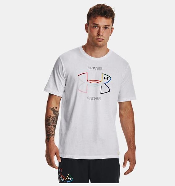 Beyaz Erkek UA Pride Kısa Kollu