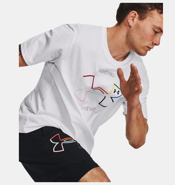 Beyaz Erkek UA Pride Kısa Kollu