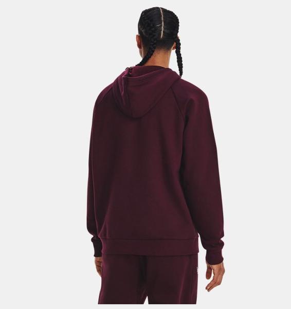 Bordo Erkek UA Rival Fleece Logo Kapüşonlu Üst