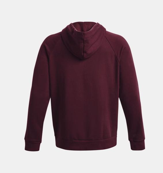 Bordo Erkek UA Rival Fleece Logo Kapüşonlu Üst