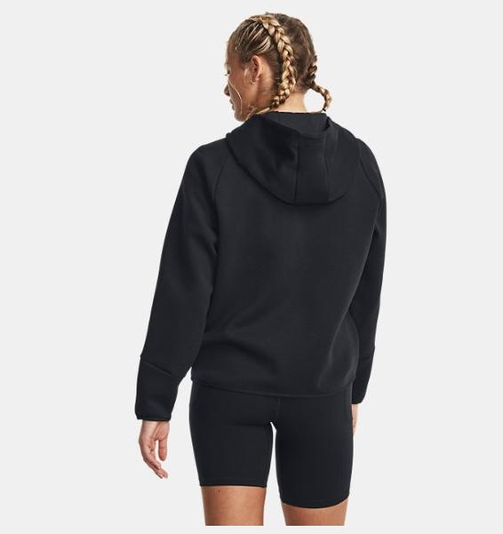 Siyah Kadın UA Unstoppable Fleece Tam Fermuarlı Sweatshirt