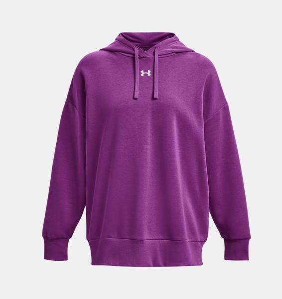 Mor Kadın UA Rival Fleece Oversized Kapüşonlu Üst