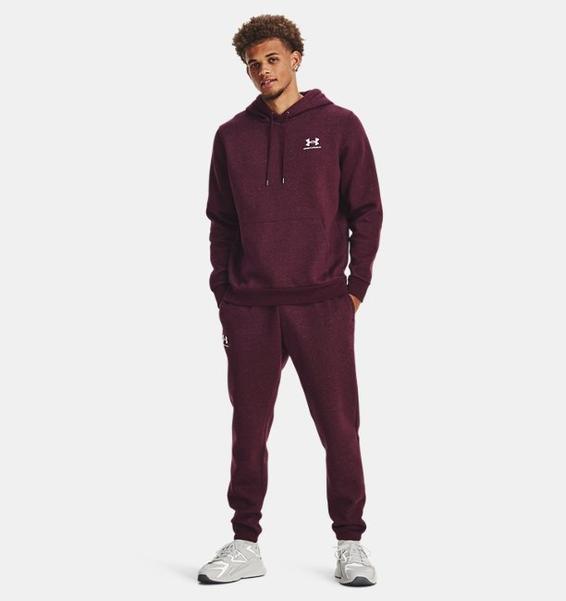 Bordo Erkek UA Essential Fleece Kapüşonlu Üst