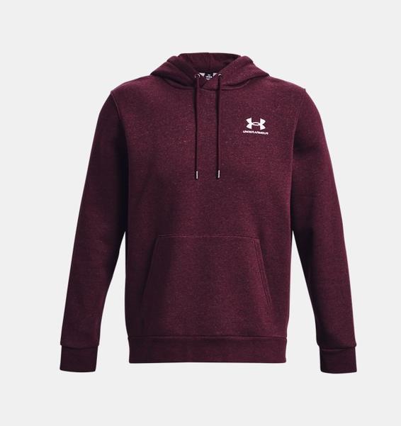 Bordo Erkek UA Essential Fleece Kapüşonlu Üst