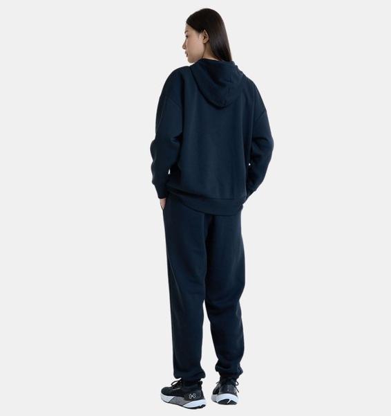 Siyah Kadın UA Rival Fleece Oversized Kapüşonlu Üst