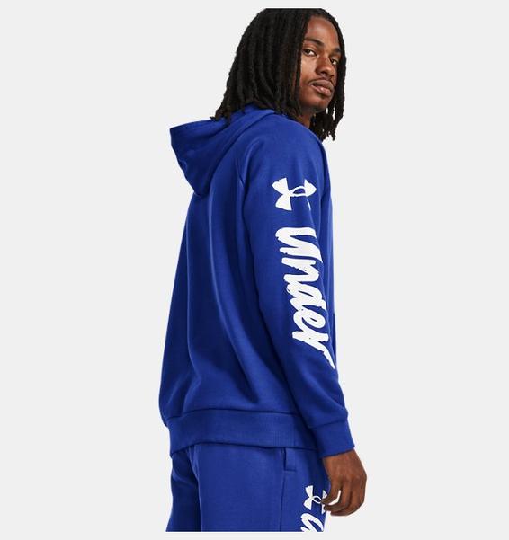 Lacivert Erkek UA Rival Fleece Graphic Kapüşonlu Üst