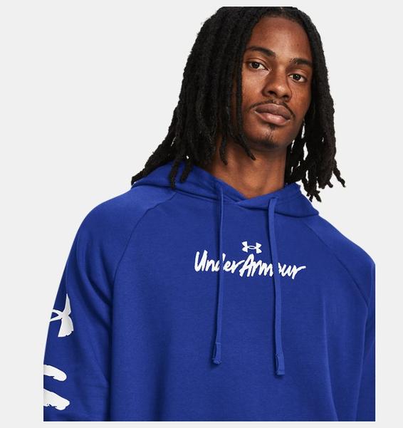 Lacivert Erkek UA Rival Fleece Graphic Kapüşonlu Üst