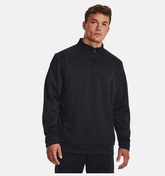 Siyah Erkek UA Armour Fleece 1/4 Fermuarlı Sweatshirt