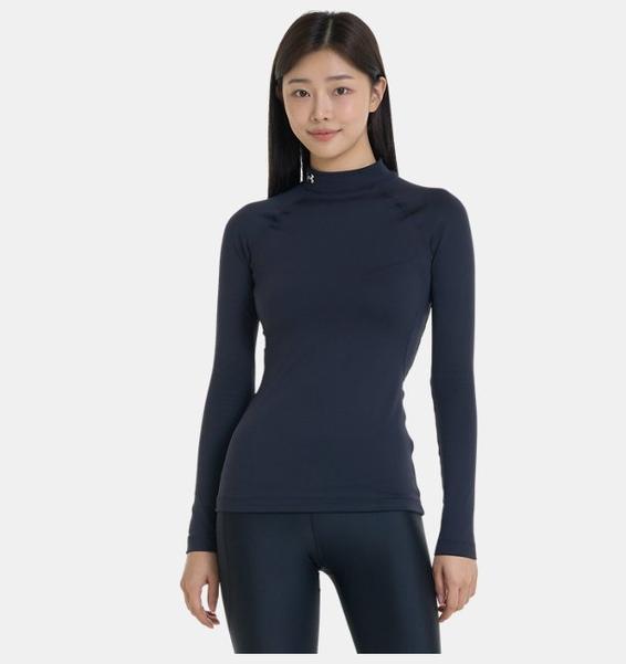 Siyah Kadın UA CG Authentics Mockneck Uzun Kollu Tişört