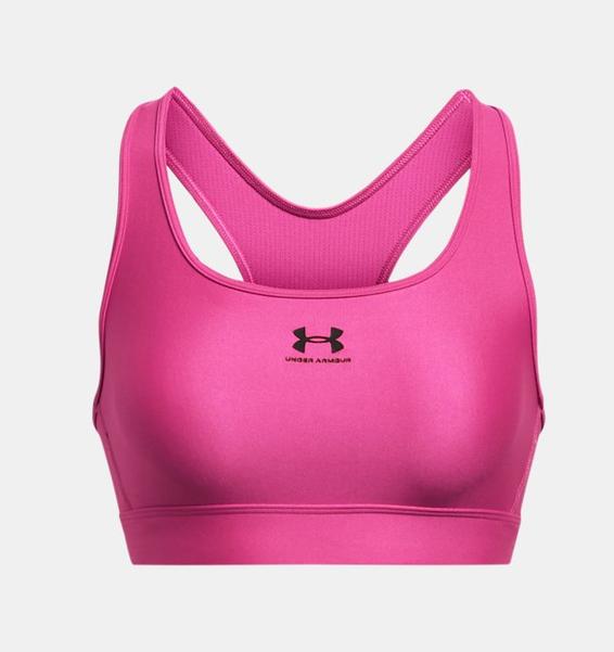 Pembe Kadın HeatGear® Armour Mid Padless Spor Sütyeni