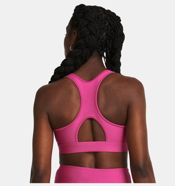 Pembe Kadın HeatGear® Armour Mid Padless Spor Sütyeni