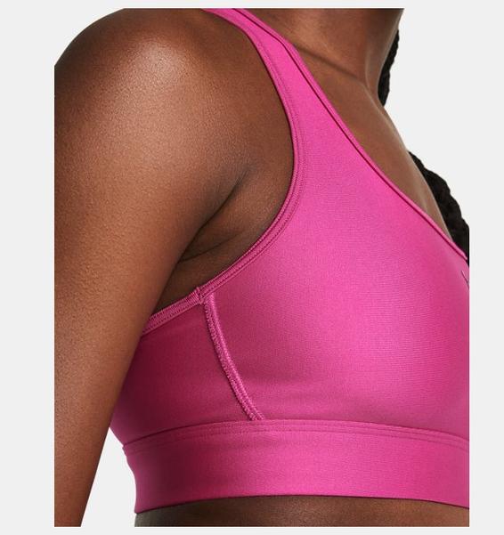 Pembe Kadın HeatGear® Armour Mid Padless Spor Sütyeni