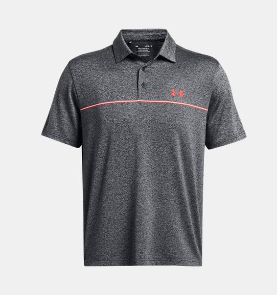 Siyah Erkek UA Playoff 3.0 Stripe Polo