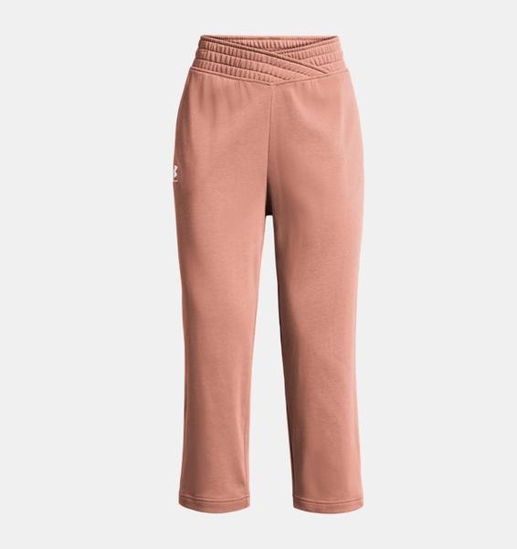 Pembe Kadın UA Rival Terry Crop Wide Leg Eşofman Altı