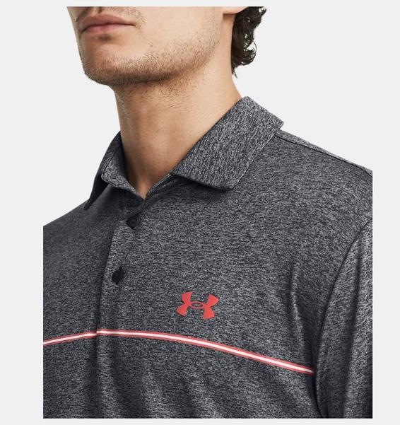 Siyah Erkek UA Playoff 3.0 Stripe Polo