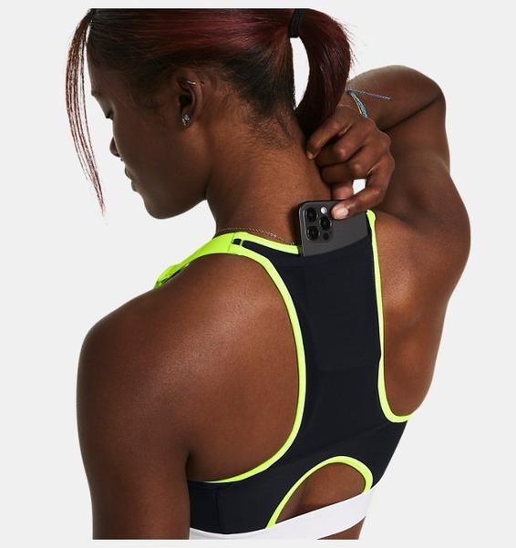 Siyah Kadın UA HeatGear® Armour High Pocket Spor Sütyeni