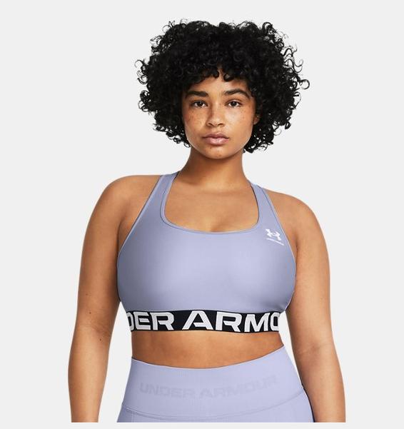 Lila Kadın HeatGear® Armor Mid Branded Spor Sütyeni