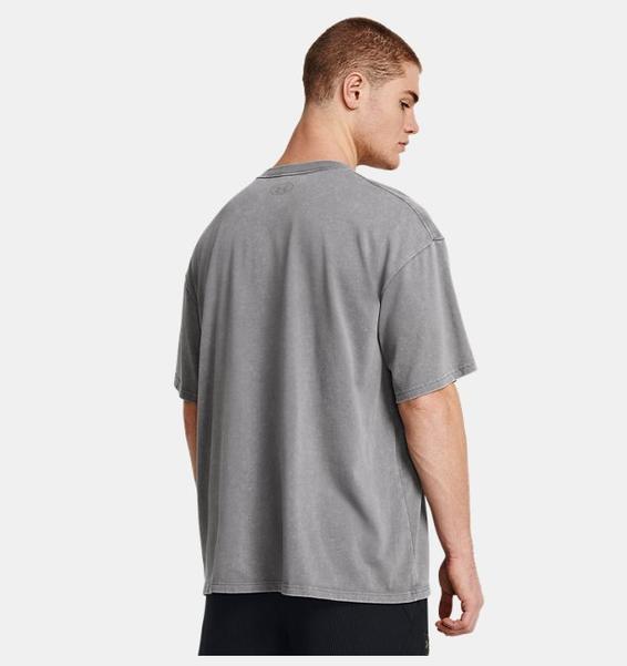 Gri Erkek UA Heavyweight Oversized Kısa Kollu