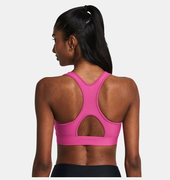 Pembe Kadın HeatGear® Armour Mid Padless Spor Sütyeni